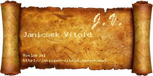 Janicsek Vitold névjegykártya